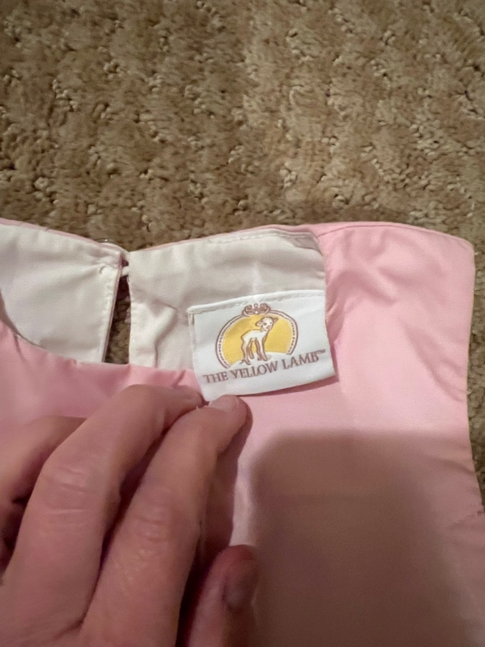 The Yellow Lamb Pink Girls Jumper Dress with Red Heart Appliqués - Picture 2 of 5